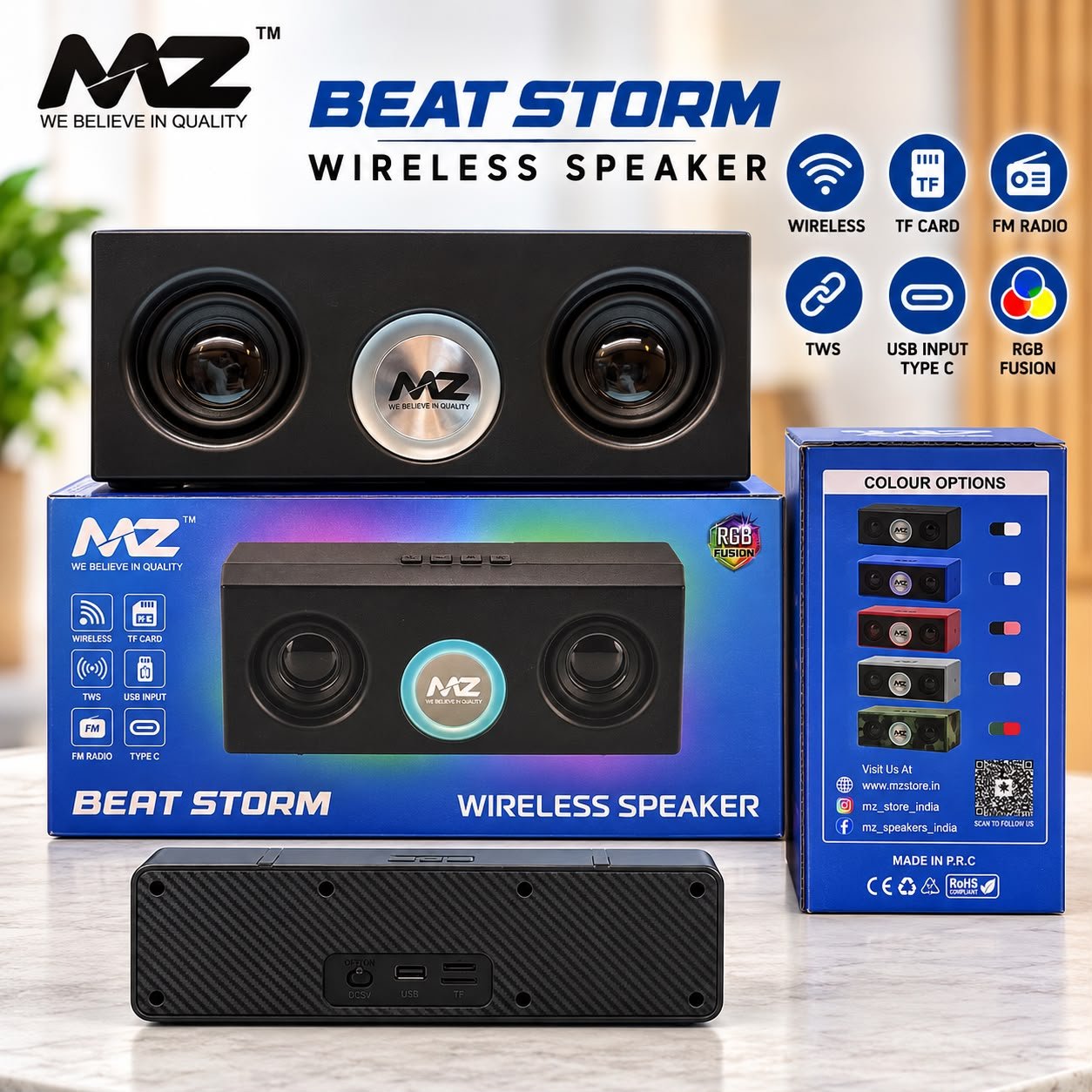 Mz Beat Strom Wireless Bluetooth Speaker